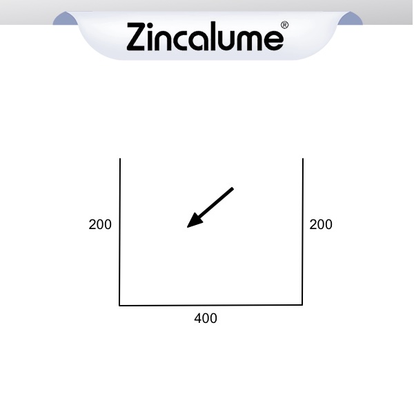 Box Gutter - 200 x 400 x 200 ZINCALUME® logo