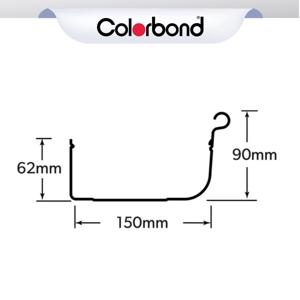 COLORBOND® Quad Gutter 150mm Hi Front - Queensland logo