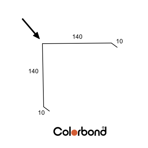 Corner Capping - (10x140x140x10) COLORBOND® logo