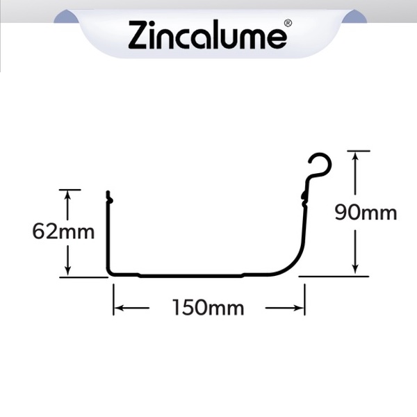 ZINCALUME® Quad Gutter 150mm Hi Front - Queensland logo
