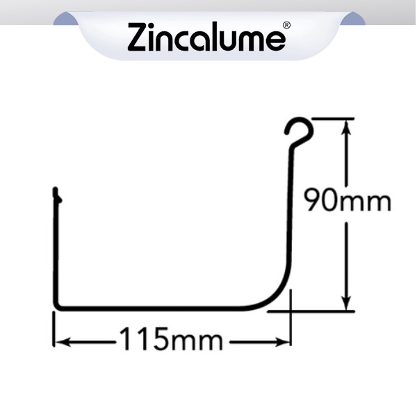 ZINCALUME® Quad Gutter 115mm Hi Front logo