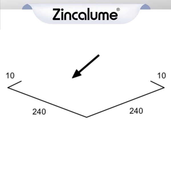 Valley Gutter Flashing .55bmt 240mm (10x240x240x10) ZINCALUME® logo