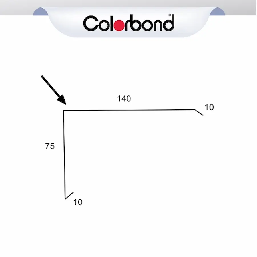 Barge Capping Roof Flashing - (10x75x140x10) COLORBOND® logo