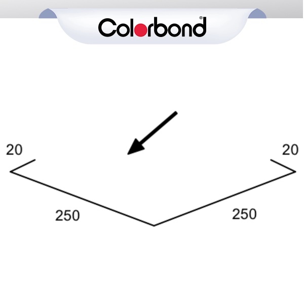 Colorbond Roof Flashing Valley 250mm-metal-roofing-online