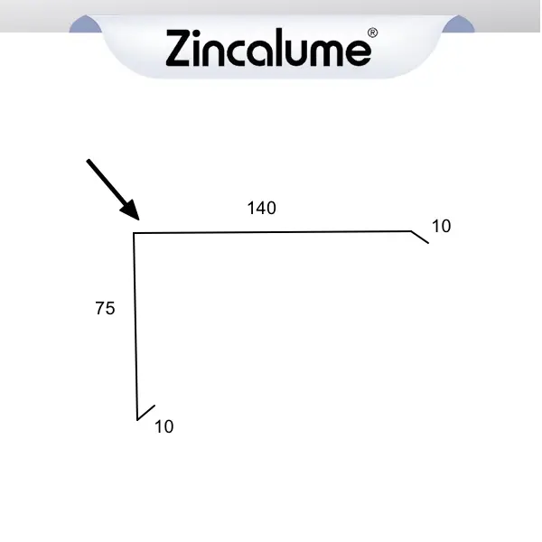 ZINCALUME® Flashing Barge Capping (10x75x140x10) logo
