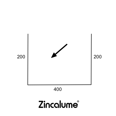 Box Gutter - 200 x 400 x 200 - ZINCALUME® logo