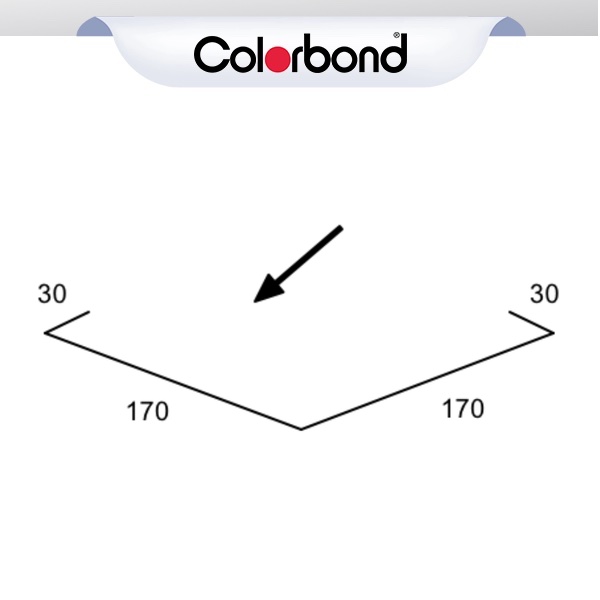Valley Gutter Flashing 170mm (30x170x170x30) COLORBOND® logo
