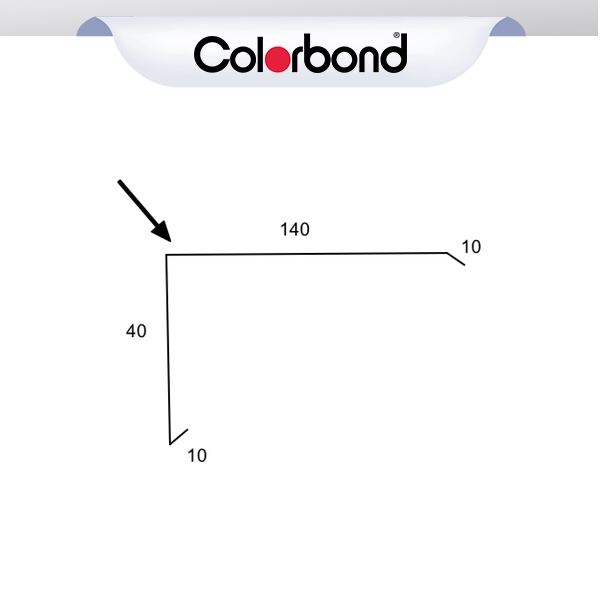 Barge Capping Corrugated 40mm - (10x40x140x10) COLORBOND® logo