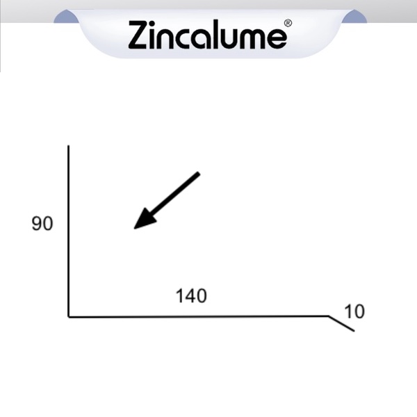 Apron Roof Flashing - (90x140x10) ZINCALUME® logo