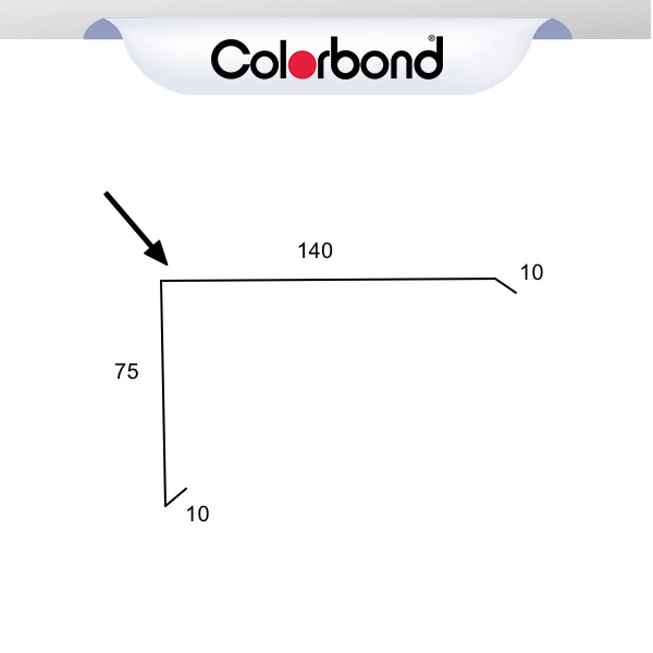 Barge Capping Roof Flashing - (10x75x140x10) COLORBOND® logo