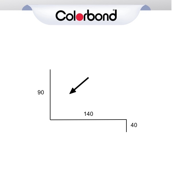 Apron Flashing - Klip Lok - 140mm - (90x140x40) COLORBOND® or ZINCALUME® logo