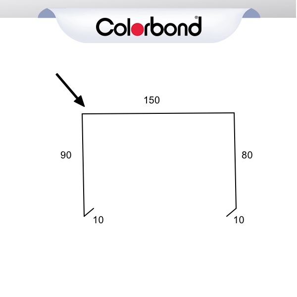 Parapet Capping 150mm - (10x90x150x80x10) COLORBOND® logo