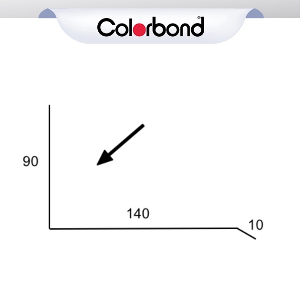 Apron Roof Flashing - (90x140x10) COLORBOND® logo