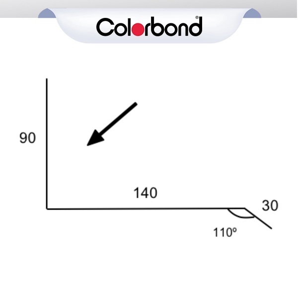 Apron Flashing Suit Trimdek - (90x140x30 - 110deg) COLORBOND® logo