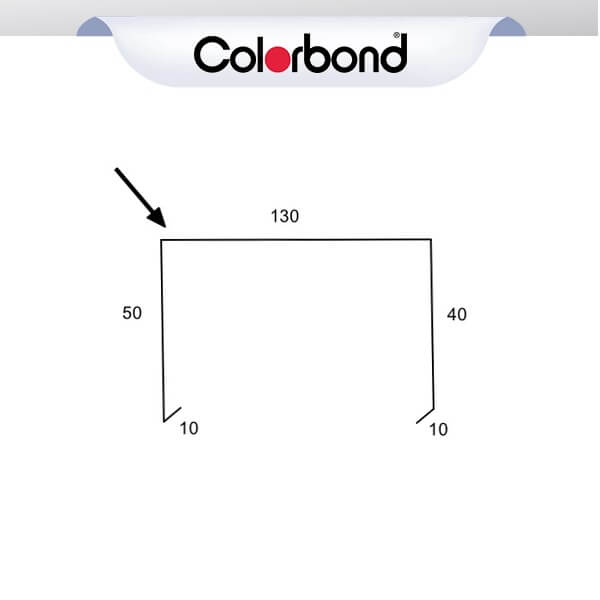 Parapet Capping 130mm - (10x50x130x40x10) COLORBOND® logo