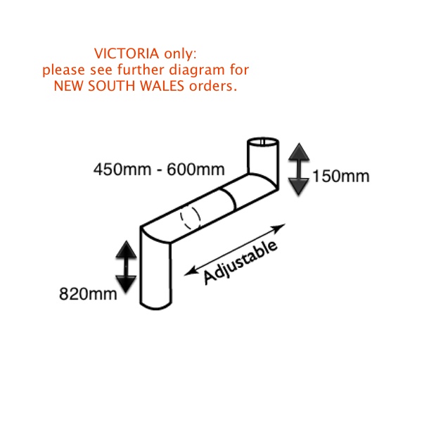 75mm Round Downpipe Adjustable Offset COLORBOND® or ZINCALUME® logo