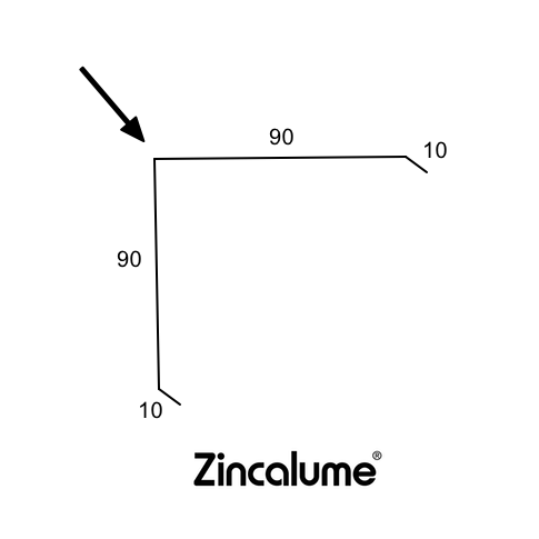 Corner Capping Flashing - (10x90x90x10) ZINCALUME® logo