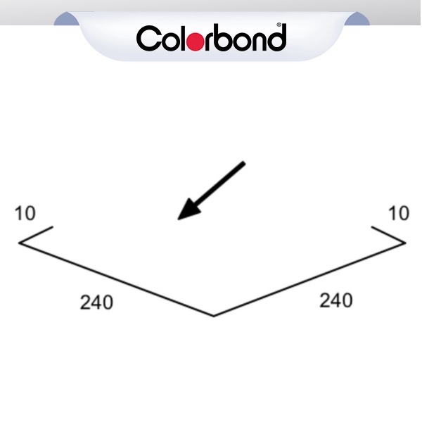 Valley Gutter Flashing .55bmt 240mm (10x240x240x10) COLORBOND® logo
