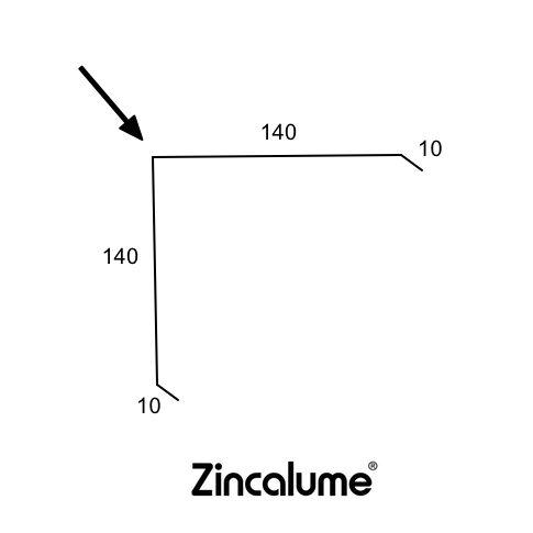 Corner Capping - (10x140x140x10) ZINCALUME® logo