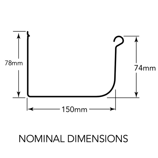 Quad Gutter 150mm low front