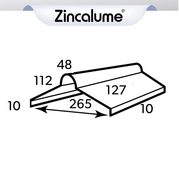 Zincalume Steel Roll Top Ridge-Metal-Roofing-Online