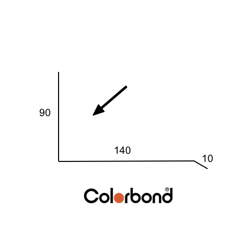 Apron Roof Flashing - (90x140x10) COLORBOND® logo
