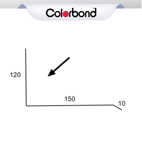 150mm Apron Flashing - (120x150x10) COLORBOND® logo