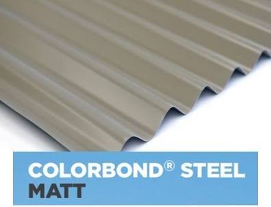 MATT COLORBOND® Corrugated Roofing Iron Sheets  .42 bmt logo