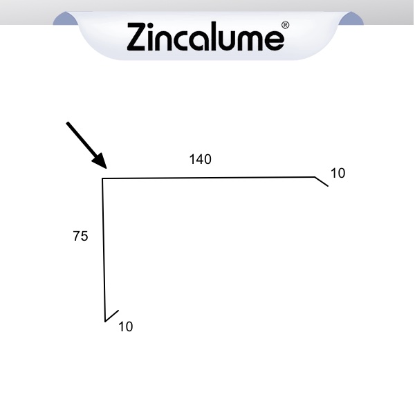 Barge Capping Roof Flashing - (10x75x140x10) ZINCALUME® logo