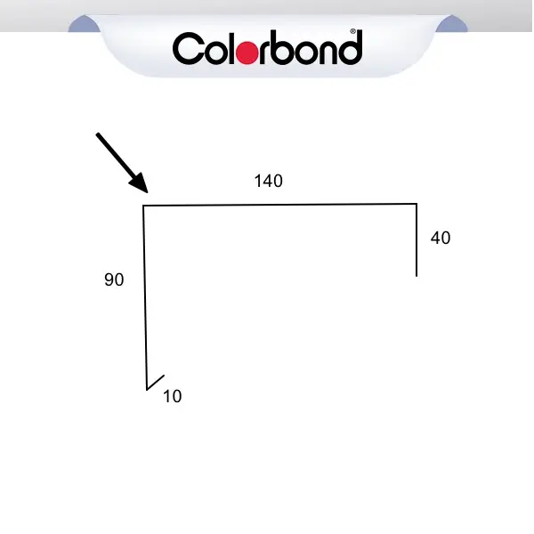 Barge Capping Klip Lok 90mm - (10x90x140x40) COLORBOND® logo