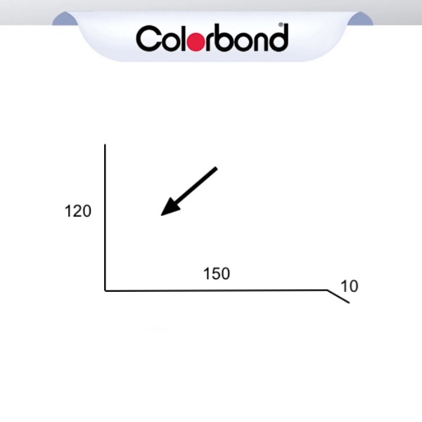 150mm Apron Flashing - (120x150x10) COLORBOND® logo
