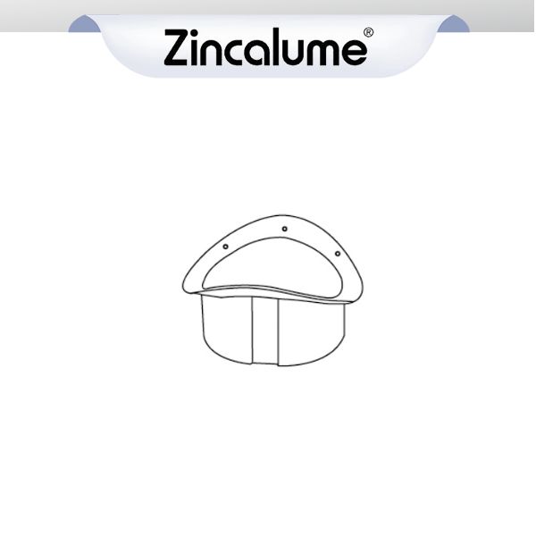 Half Round Nozzle 90mm ZINCALUME® logo