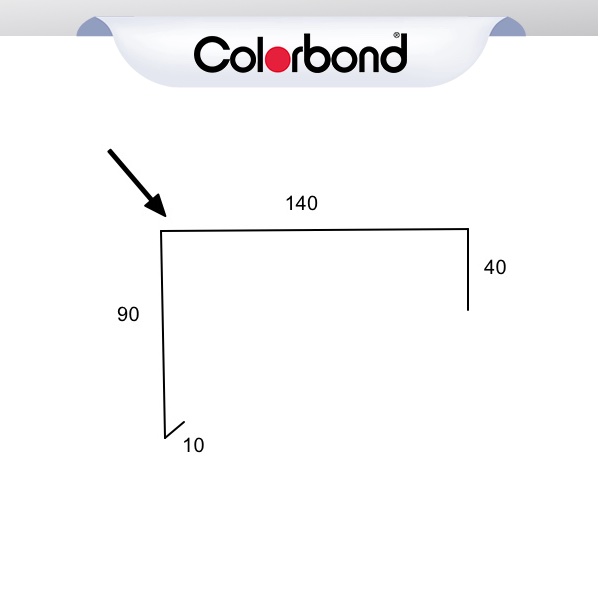 Barge Capping Klip Lok 90mm - (10x90x140x40) COLORBOND® logo